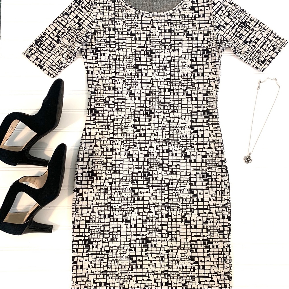 Fitted Dress Black & Gray XXS & Small Lularoe Julia